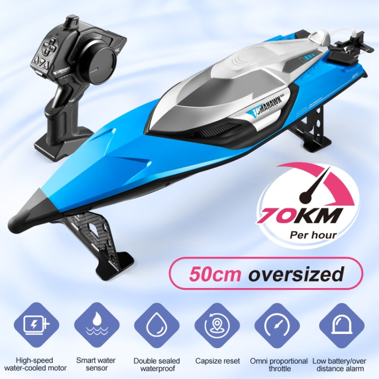 S2 Waterproof High Speed RC Speedboat Toy Boat(Blue) by bashfashion