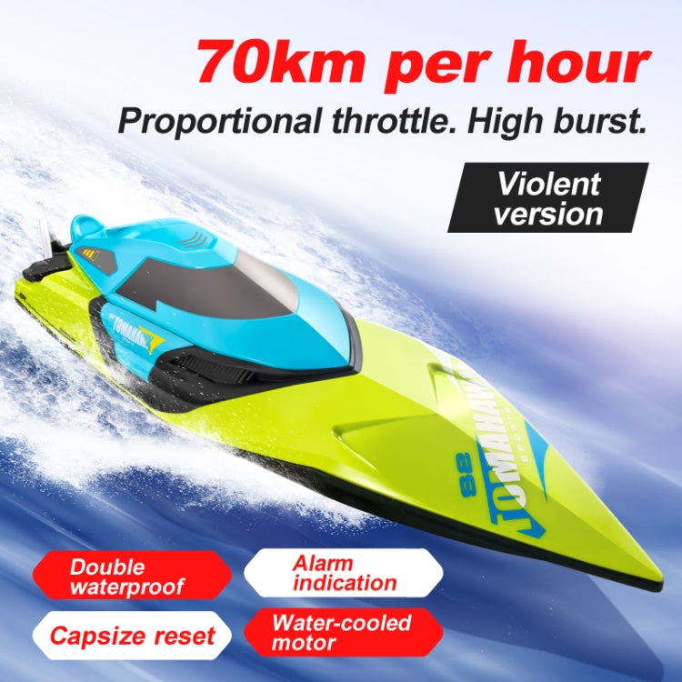 S2 Waterproof High Speed RC Speedboat Toy Boat(Blue) by bashfashion