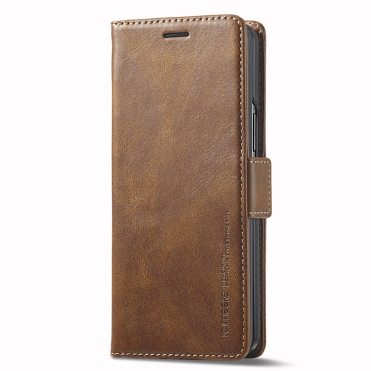 For Samsung Galaxy Z Fold4 5G LC.IMEEKE RFID Anti-theft Leather Phone Case(Brown) by LC.IMEEKE