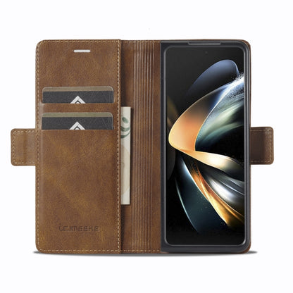 For Samsung Galaxy Z Fold4 5G LC.IMEEKE RFID Anti-theft Leather Phone Case(Brown) by LC.IMEEKE