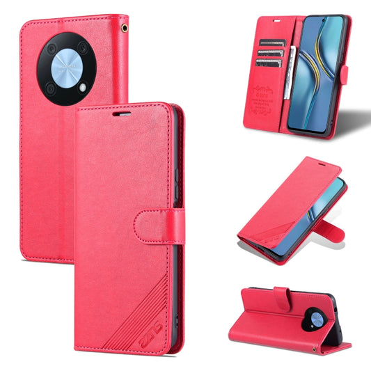 For Huawei Enjoy 50 Pro/Nova Y90 AZNS Sheepskin Texture Flip Leather Phone Case(Red) by AZNS