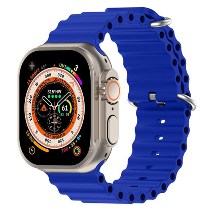 Ocean Silicone Watch Band For Apple Watch Ultra 49mm / Series 8&7 45mm / SE 2&6&SE&5&4 44mm (Sapphire Blue) by bashfashion