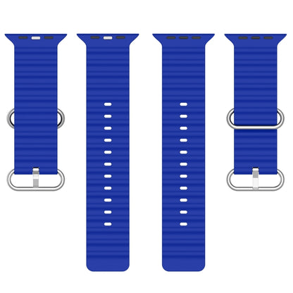 Ocean Silicone Watch Band For Apple Watch Ultra 49mm / Series 8&7 45mm / SE 2&6&SE&5&4 44mm (Sapphire Blue) by bashfashion