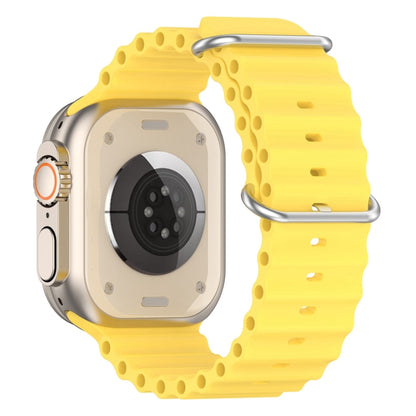 Ocean Silicone Watch Band For Apple Watch Ultra 49mm / Series 8&7 45mm / SE 2&6&SE&5&4 44mm (Yellow) by bashfashion