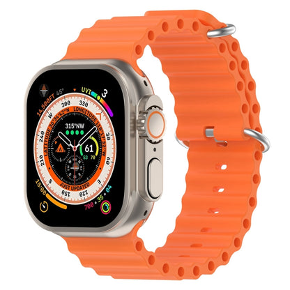 Ocean Silicone Watch Band For Apple Watch Ultra 49mm / Series 8&7 45mm / SE 2&6&SE&5&4 44mm (Orange) by bashfashion