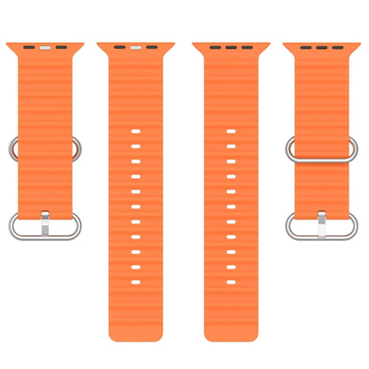 Ocean Silicone Watch Band For Apple Watch Ultra 49mm / Series 8&7 45mm / SE 2&6&SE&5&4 44mm (Orange) by bashfashion