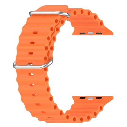 Ocean Silicone Watch Band For Apple Watch Ultra 49mm / Series 8&7 45mm / SE 2&6&SE&5&4 44mm (Orange) by bashfashion
