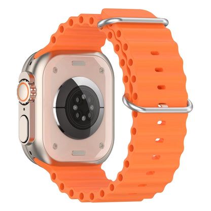 Ocean Silicone Watch Band For Apple Watch Ultra 49mm / Series 8&7 45mm / SE 2&6&SE&5&4 44mm (Orange) by bashfashion