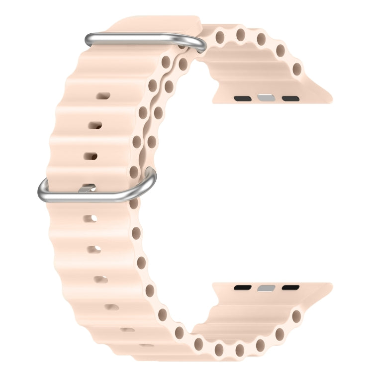 Ocean Silicone Watch Band For Apple Watch Ultra 49mm / Series 8&7 45mm / SE 2&6&SE&5&4 44mm (Light Pink) by bashfashion
