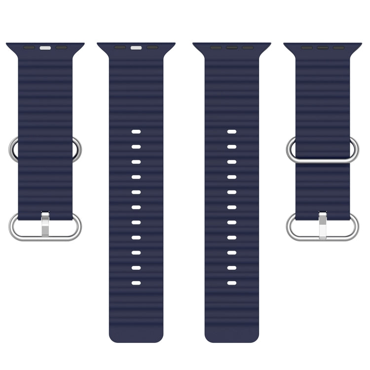 Ocean Silicone Watch Band For Apple Watch Ultra 49mm / Series 8&7 45mm / SE 2&6&SE&5&4 44mm (Midnight Blue) by bashfashion