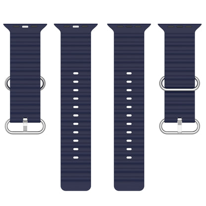 Ocean Silicone Watch Band For Apple Watch Ultra 49mm / Series 8&7 45mm / SE 2&6&SE&5&4 44mm (Midnight Blue) by bashfashion