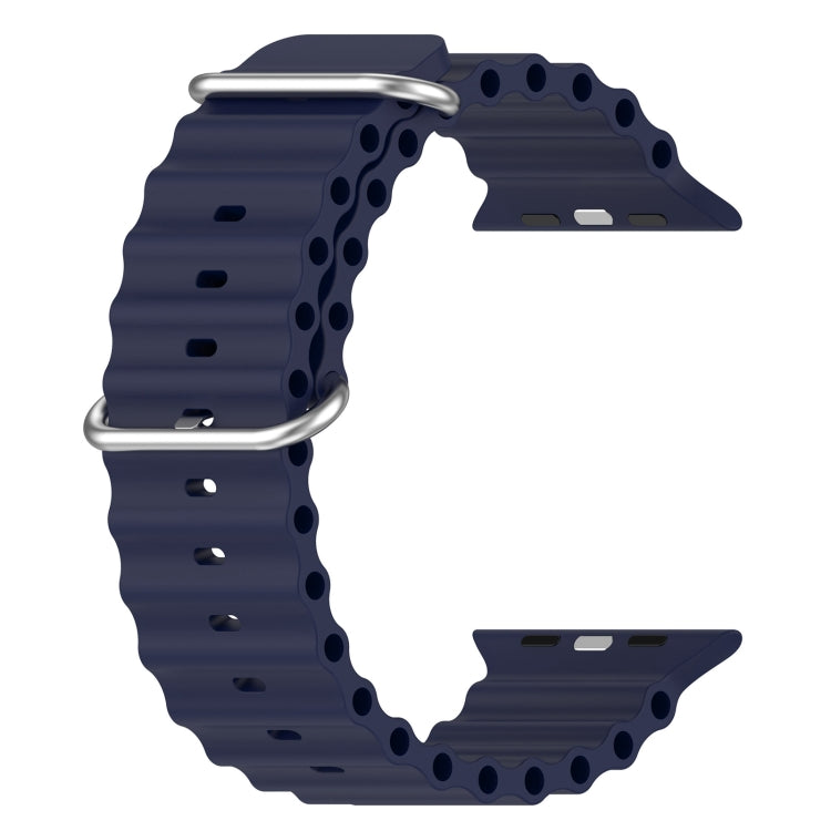 Ocean Silicone Watch Band For Apple Watch Ultra 49mm / Series 8&7 45mm / SE 2&6&SE&5&4 44mm (Midnight Blue) by bashfashion