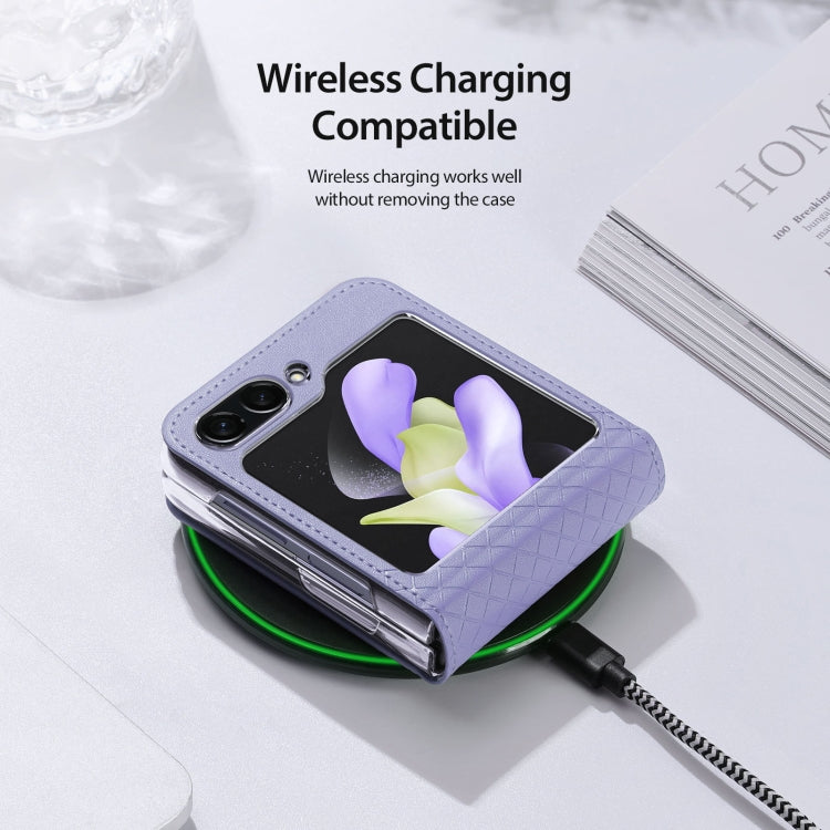 For Samsung Galaxy Z Flip5 5G DUX DUCIS Bril Series PU + TPU Phone Case(Purple) by DUX DUCIS