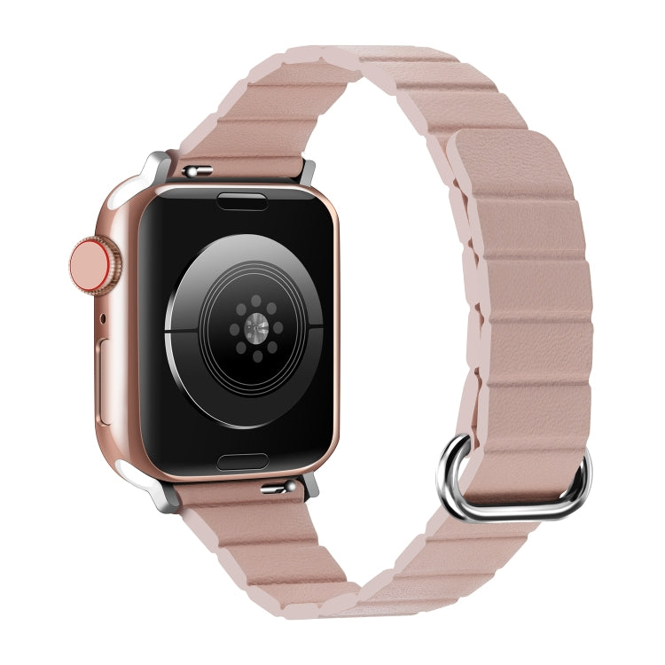 Reverse Buckle Magnetic Watch Band For Apple Watch Series 8&7 41mm / SE 2&6&SE&5&4 40mm(9# Pink) by bashfashion