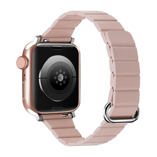 Reverse Buckle Magnetic Watch Band For Apple Watch Series 8&7 41mm / SE 2&6&SE&5&4 40mm(9# Pink) by bashfashion