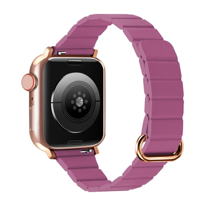 Reverse Buckle Magnetic Watch Band For Apple Watch Series 8&7 41mm / SE 2&6&SE&5&4 40mm(8# Rose Pink) by bashfashion