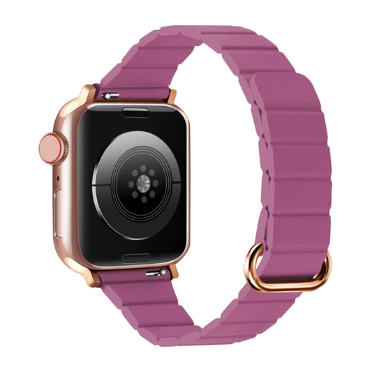 Reverse Buckle Magnetic Watch Band For Apple Watch Series 8&7 41mm / SE 2&6&SE&5&4 40mm(8# Rose Pink) by bashfashion