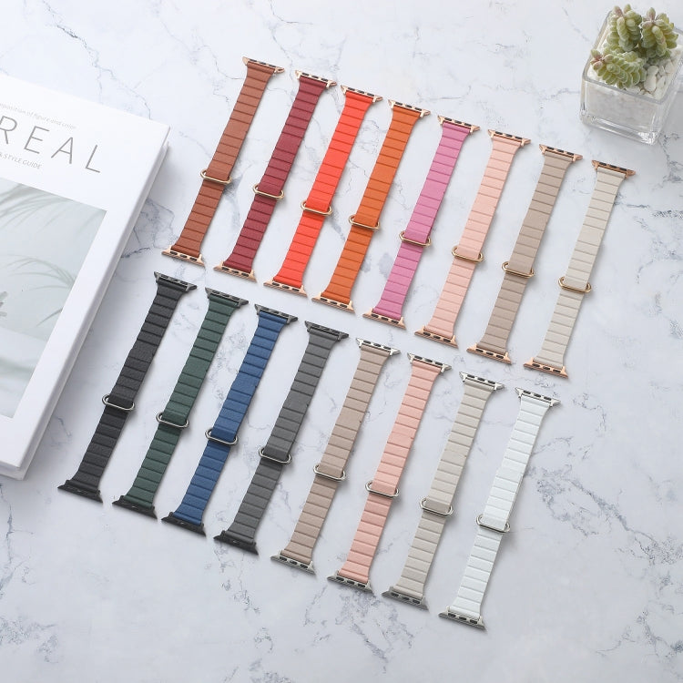 Reverse Buckle Magnetic Watch Band For Apple Watch Series 8&7 41mm / SE 2&6&SE&5&4 40mm(4# Starlight) by bashfashion