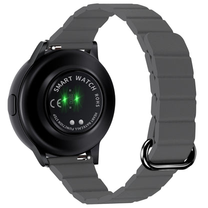 For Samsung Galaxy Watch5 20mm Magnetic Buckle Leather Watch Band(Silver+Grey) by bashfashion