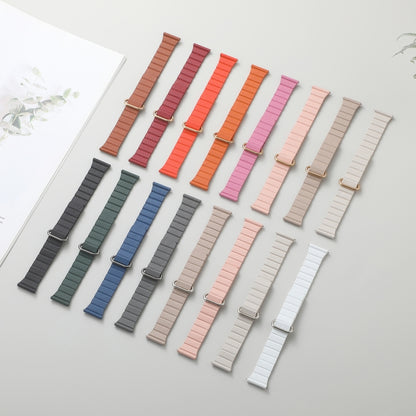 For Samsung Galaxy Watch5 20mm Magnetic Buckle Leather Watch Band(Silver+White) by bashfashion