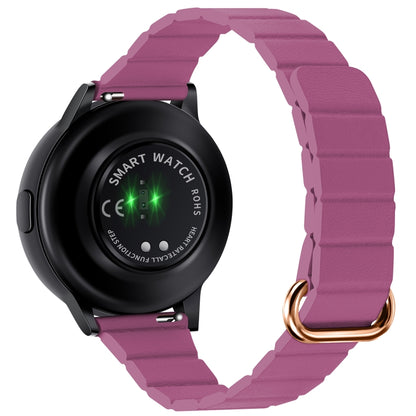 For Samsung Galaxy Watch3 45mm 22mm Magnetic Buckle Leather Watch Band(Rose Gold+Rose Red) by bashfashion