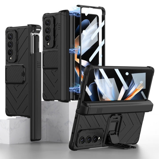 For Samsung Galaxy Z Fold4 GKK Integrated Magnetic Armor Flip Phone Case With Pen Box(Black) by GKK