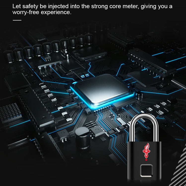 P16 5V Micro USB Charging Semiconductor Fingerprint Sensing TSA Padlock(Black) by bashfashion