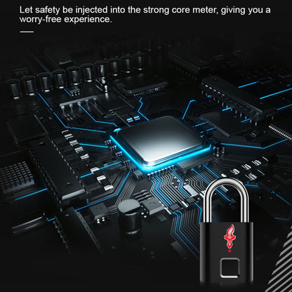 P16 5V Micro USB Charging Semiconductor Fingerprint Sensing TSA Padlock(Black) by bashfashion