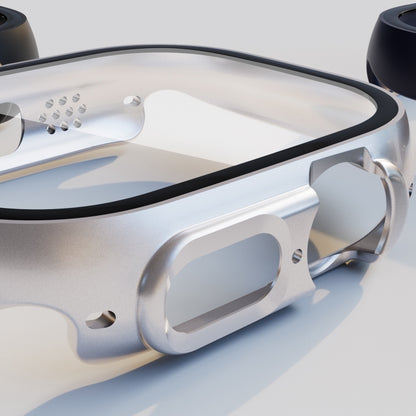 Tempered Glass Film PC Watch Case For Apple Watch Ultra 1 / 2 / 3 49mm(Silver) by bashfashion