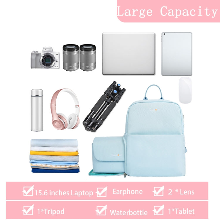 Cwatcun D75 Camera Backpacks Large Shockproof Cameras Lens Bags, Size:37 x 30 x 17cm(Pink) by Cwatcun