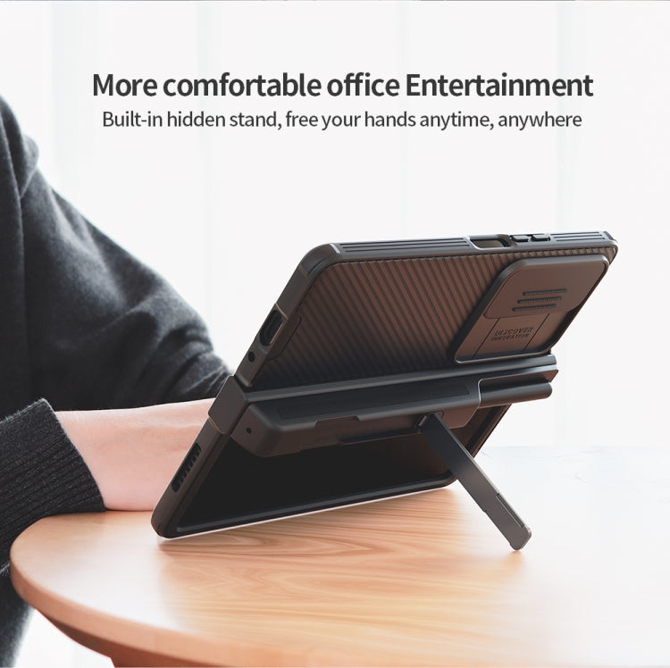 For Samsung Galaxy Z Fold4 5G NILLKIN Black Mirror Pro Series Camshield PC Phone Case with Pen Slot, Set Version(Black) by NILLKIN