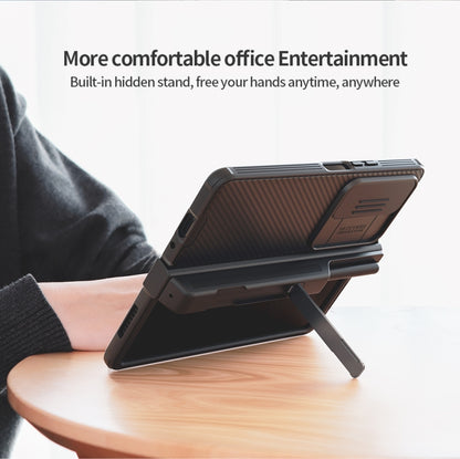 For Samsung Galaxy Z Fold4 5G NILLKIN Black Mirror Pro Series Camshield PC Phone Case with Pen Slot, Set Version(Black) by NILLKIN