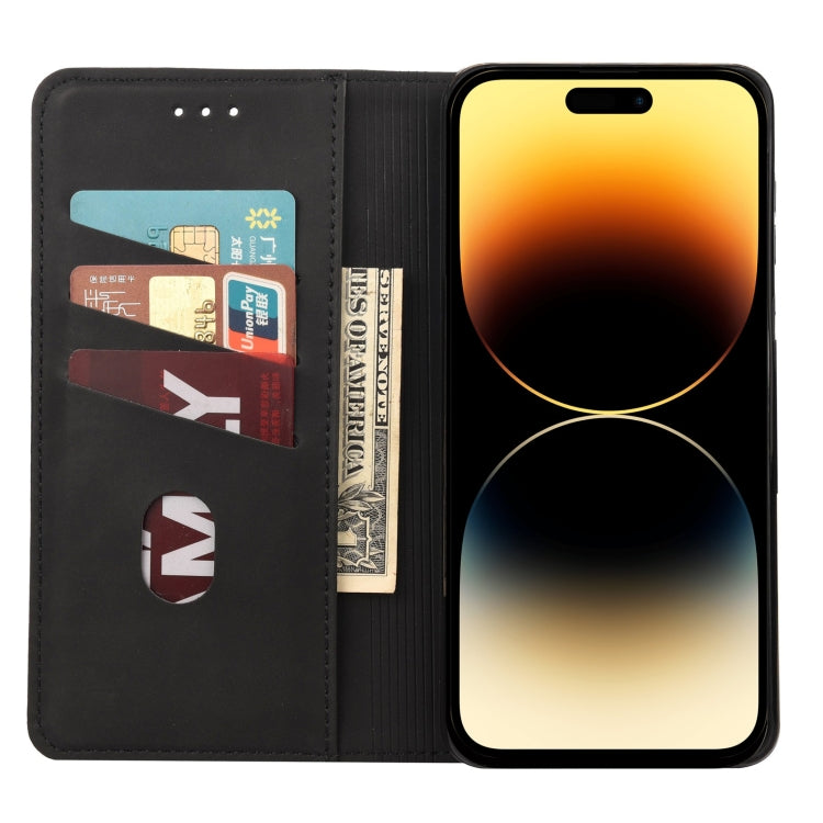 For iPhone 14 Pro Skin Feel Splicing Leather Phone Case(Black) by bashfashion