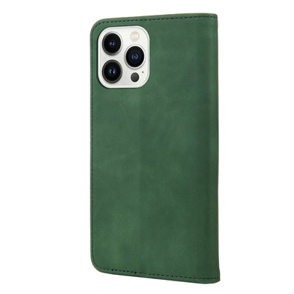 For iPhone 14 Pro Max Skin Feel Splicing Leather Phone Case (Green) by bashfashion