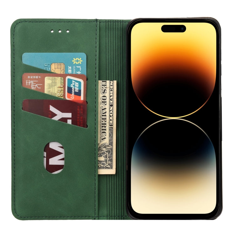 For iPhone 14 Pro Max Skin Feel Splicing Leather Phone Case (Green) by bashfashion