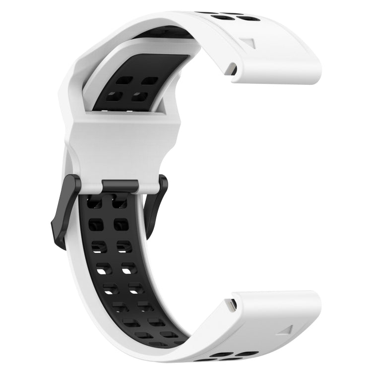 For Garmin Fenix 7S / 6S / 5S Two-color Silicone Watch Band(White Black) by bashfashion