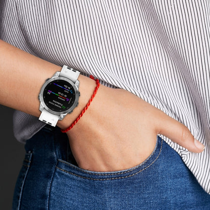 For Garmin Fenix 7S / 6S / 5S Two-color Silicone Watch Band(White Black) by bashfashion