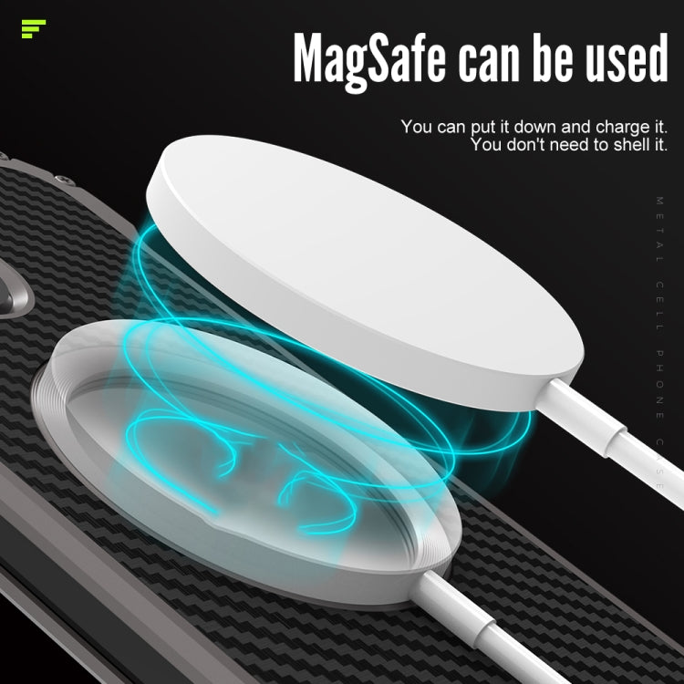 For iPhone 14 R-JUST RJ51 Hollow Shockproof Metal Phone Case (Dark Grey) by R-JUST