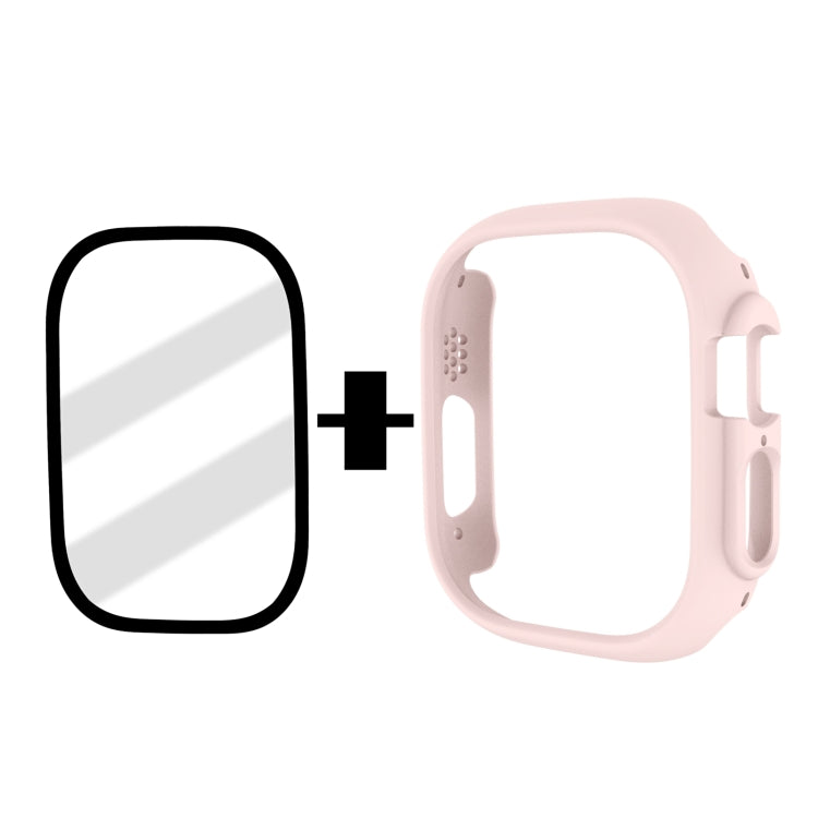 Tempered Glass Film Frosted PC Watch Case For Apple Watch Ultra 3 / 2 / 1 49mm(Pink) by bashfashion