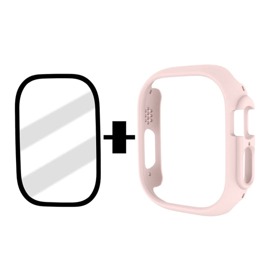 Tempered Glass Film Frosted PC Watch Case For Apple Watch Ultra 3 / 2 / 1 49mm(Pink) by bashfashion