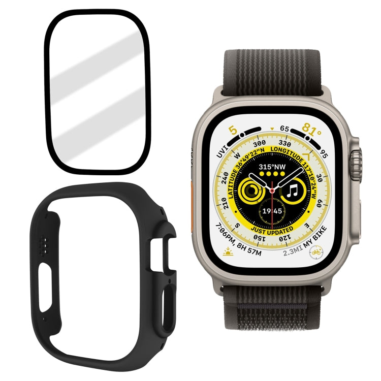 Tempered Glass Film Frosted PC Watch Case For Apple Watch Ultra 3 / 2 / 1 49mm(Black) by bashfashion