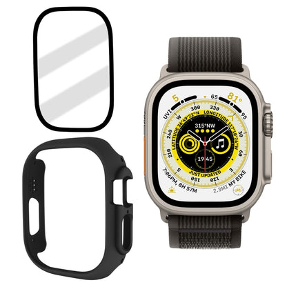 Tempered Glass Film Frosted PC Watch Case For Apple Watch Ultra 3 / 2 / 1 49mm(Black) by bashfashion