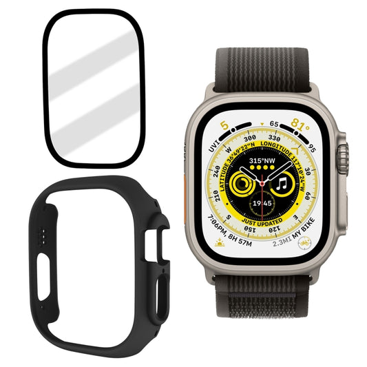 Tempered Glass Film Frosted PC Watch Case For Apple Watch Ultra 3 / 2 / 1 49mm(Black) by bashfashion