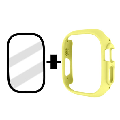 Tempered Glass Film Frosted PC Watch Case For Apple Watch Ultra 3 / 2 / 1 49mm(Yellow) by bashfashion