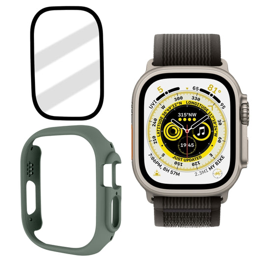 Tempered Glass Film Frosted PC Watch Case For Apple Watch Ultra 3 / 2 / 1 49mm(Khaki) by bashfashion