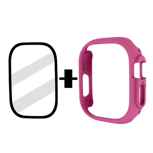 Tempered Glass Film Frosted PC Watch Case For Apple Watch Ultra 3 / 2 / 1 49mm(Rose Red) by bashfashion