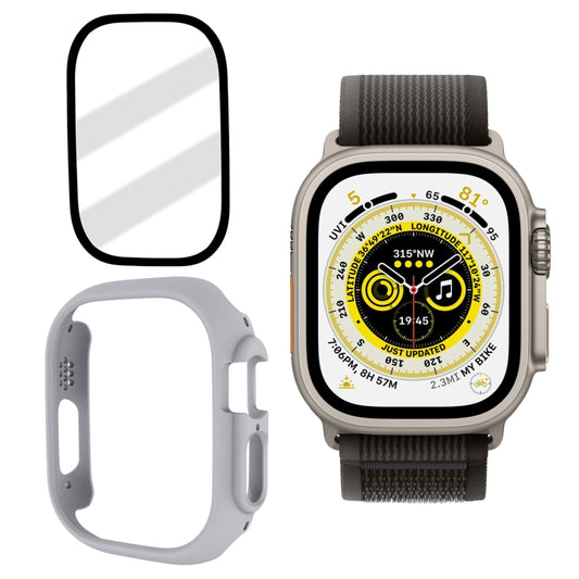 Tempered Glass Film Frosted PC Watch Case For Apple Watch Ultra 3 / 2 / 1 49mm(Light Grey) by bashfashion