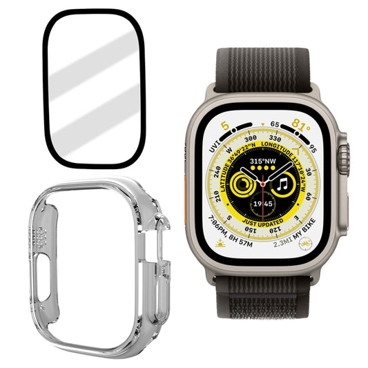Tempered Glass Film Frosted PC Watch Case For Apple Watch Ultra 3 / 2 / 1 49mm(Transparent) by bashfashion