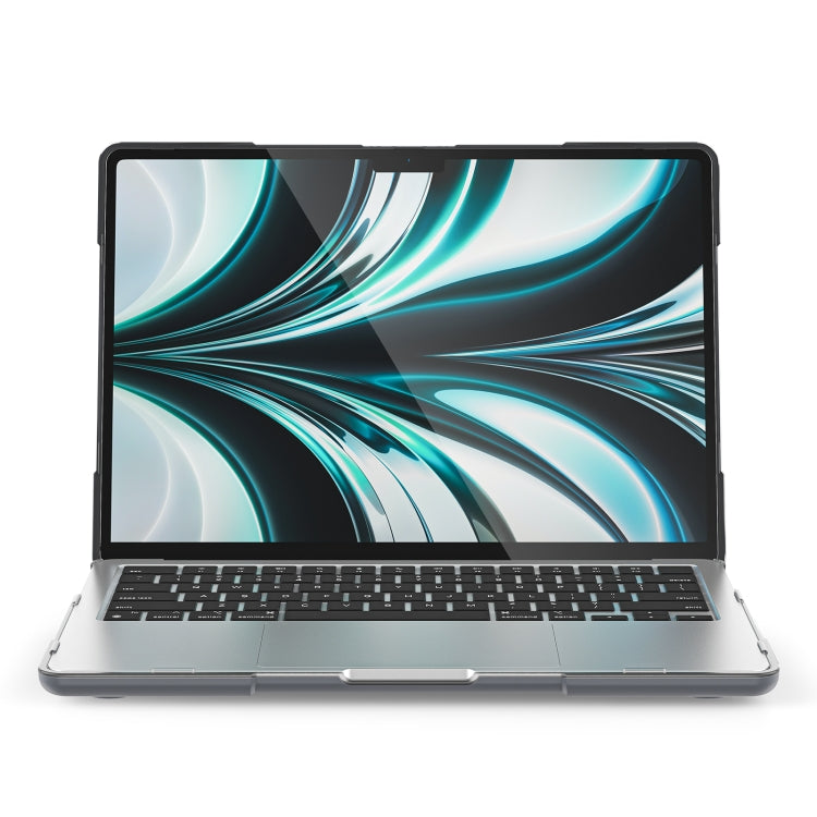 For MacBook Air 13.6 inch A2681 2022 / M3 2024 A3113 / M4 2025 A3240 TPU + PC Two-color Anti-fall Laptop Protective Case(Grey) by bashfashion