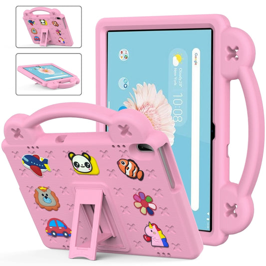 For Lenovo Tab M10 X605 / X505 / Tab P10 X705 Handle Kickstand Children EVA Shockproof Tablet Case(Pink) by bashfashion